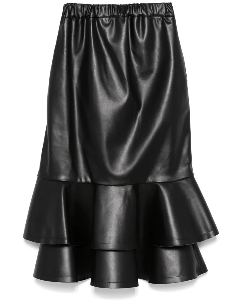 Comme des Garçons Midirock mit Rüschensaum - Schwarz Schwarz