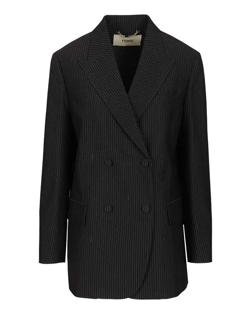Fendi pinstriped double-breasted blazer - Blau Blau