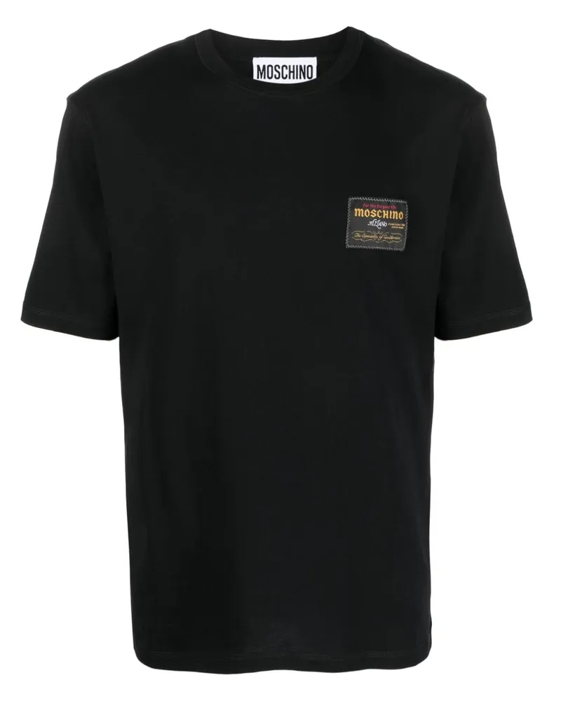Moschino T-Shirt mit Logo-Applikation - Schwarz Schwarz