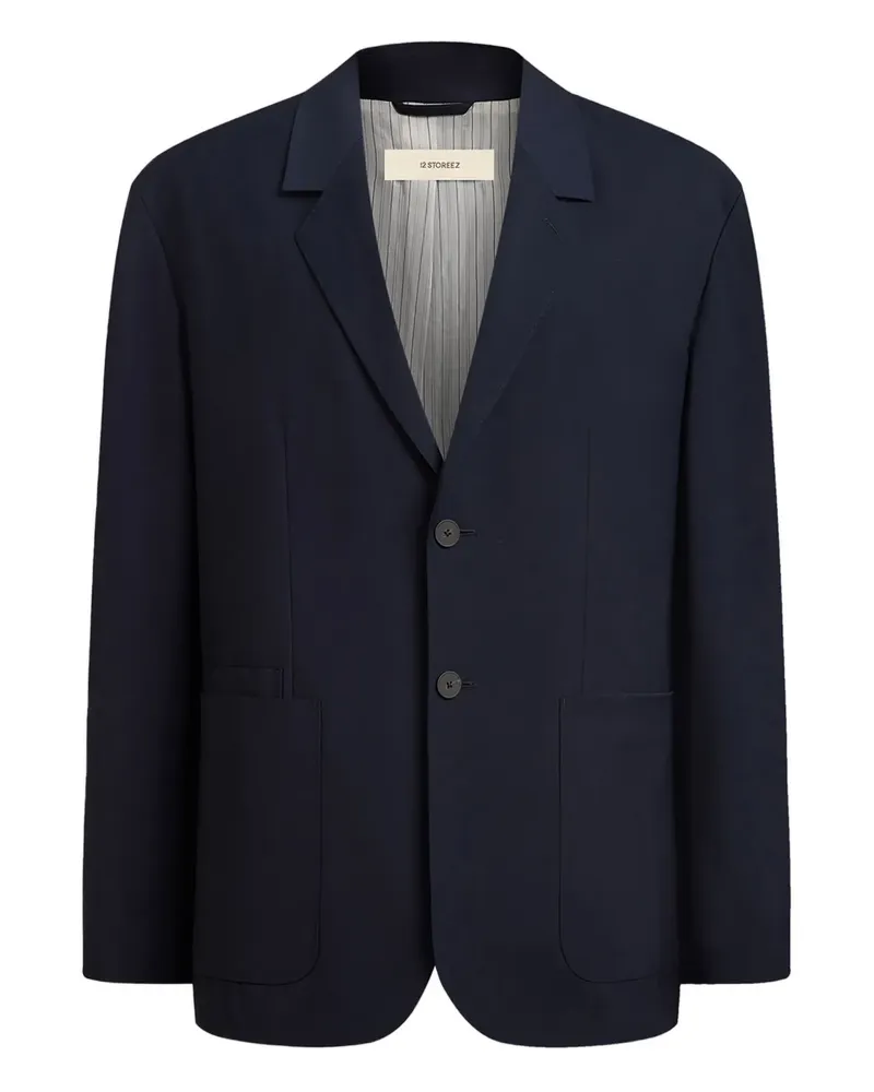 12 STOREEZ Sakko aus Wollgemisch - Blau Blau