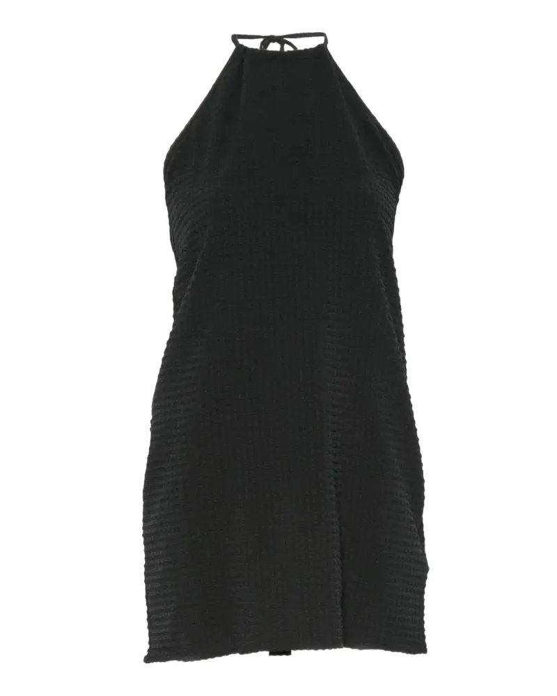 Hunza G halterneck crinkle-effect mini dress - Schwarz Schwarz