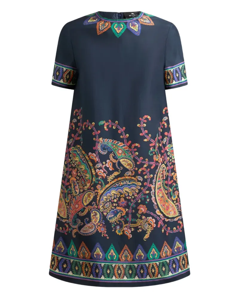 Etro paisley-print tunic dress - Blau Blau
