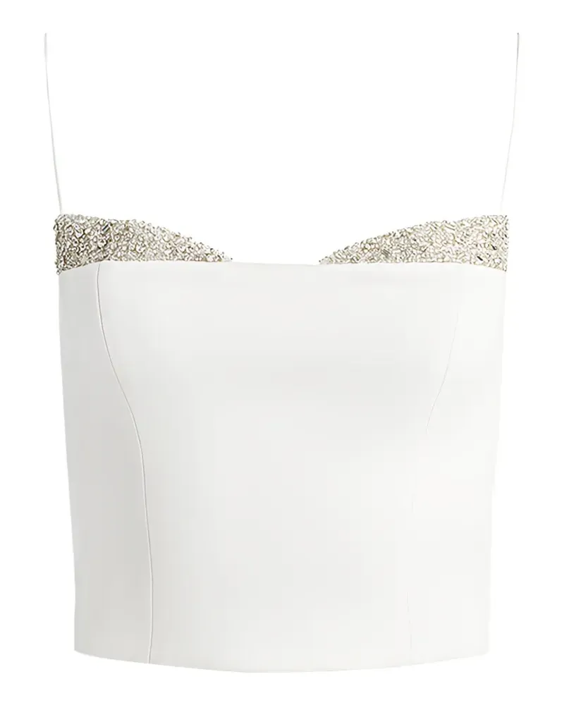 Alice + Olivia Hallie crystal-embellished top - Weiß Weiß