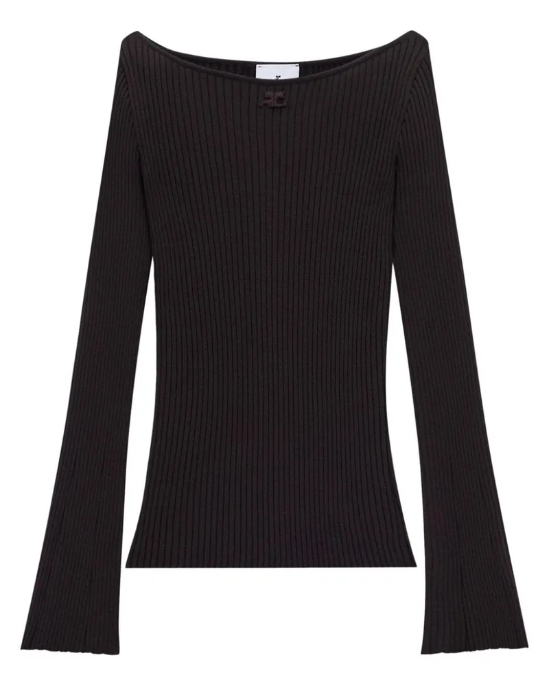 Courrèges Pullover mit U-Boot-Ausschnitt - Braun Braun