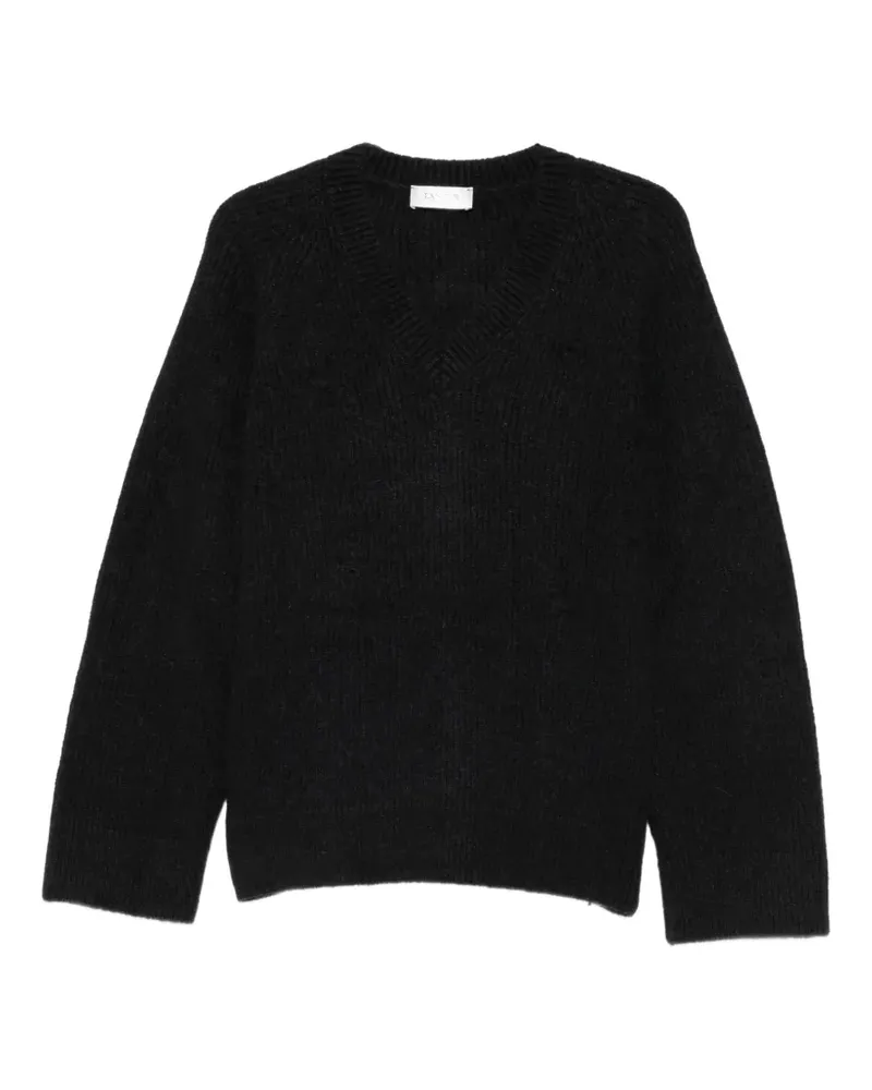 Laneus distressed ribbed-knit sweater - Schwarz Schwarz