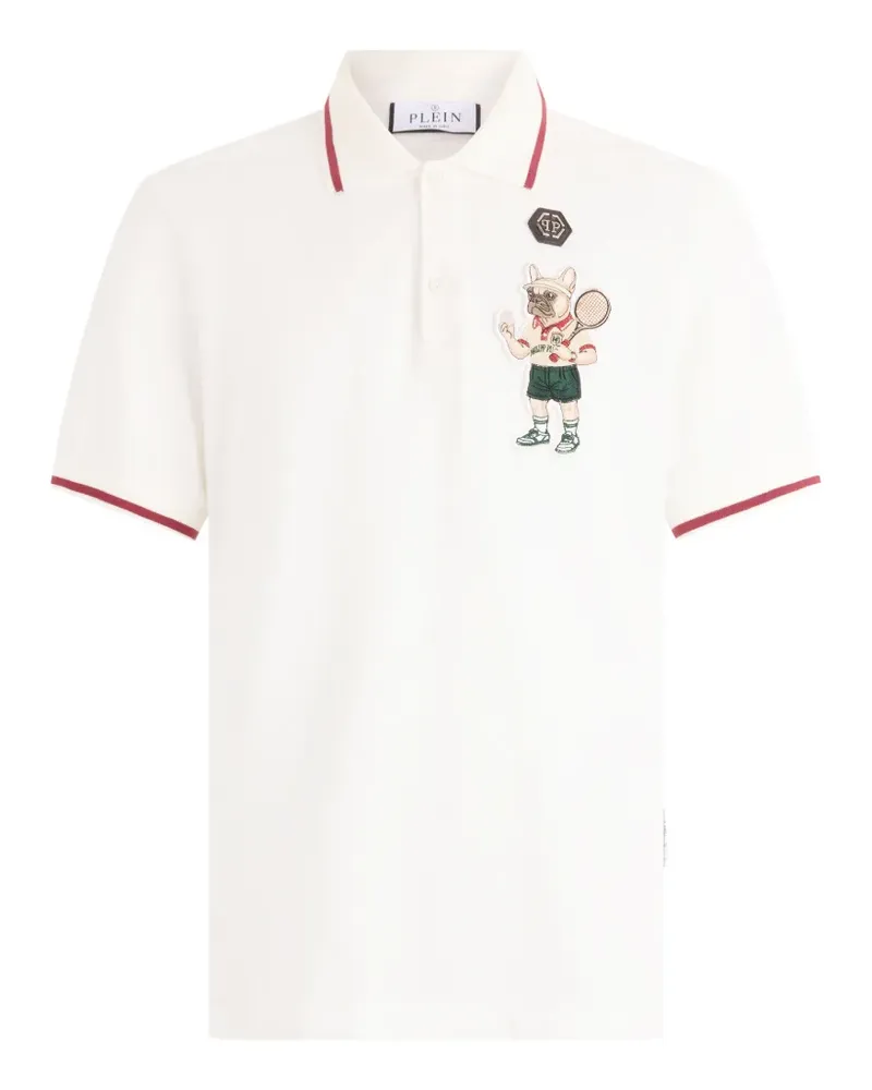 Philipp Plein Poloshirt mit Patch - Weiß Weiß