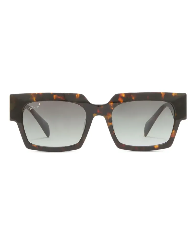 Genny Eckige Sonnenbrille in Schildpattoptik - Braun Braun