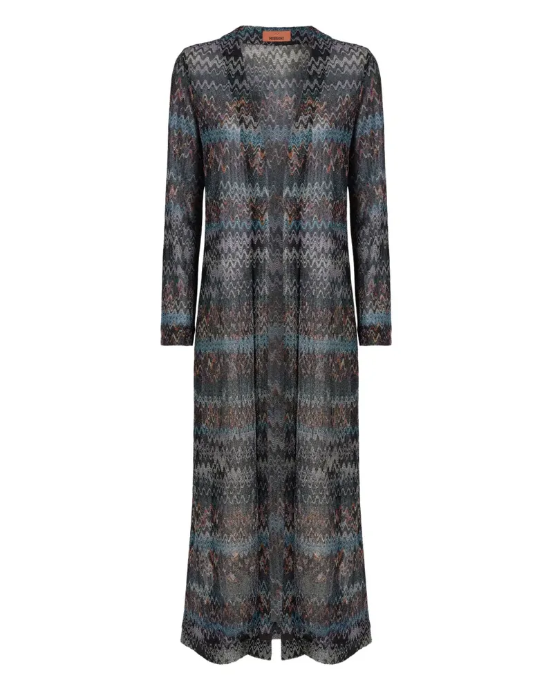 Missoni patterned long cardigan - Grau Grau