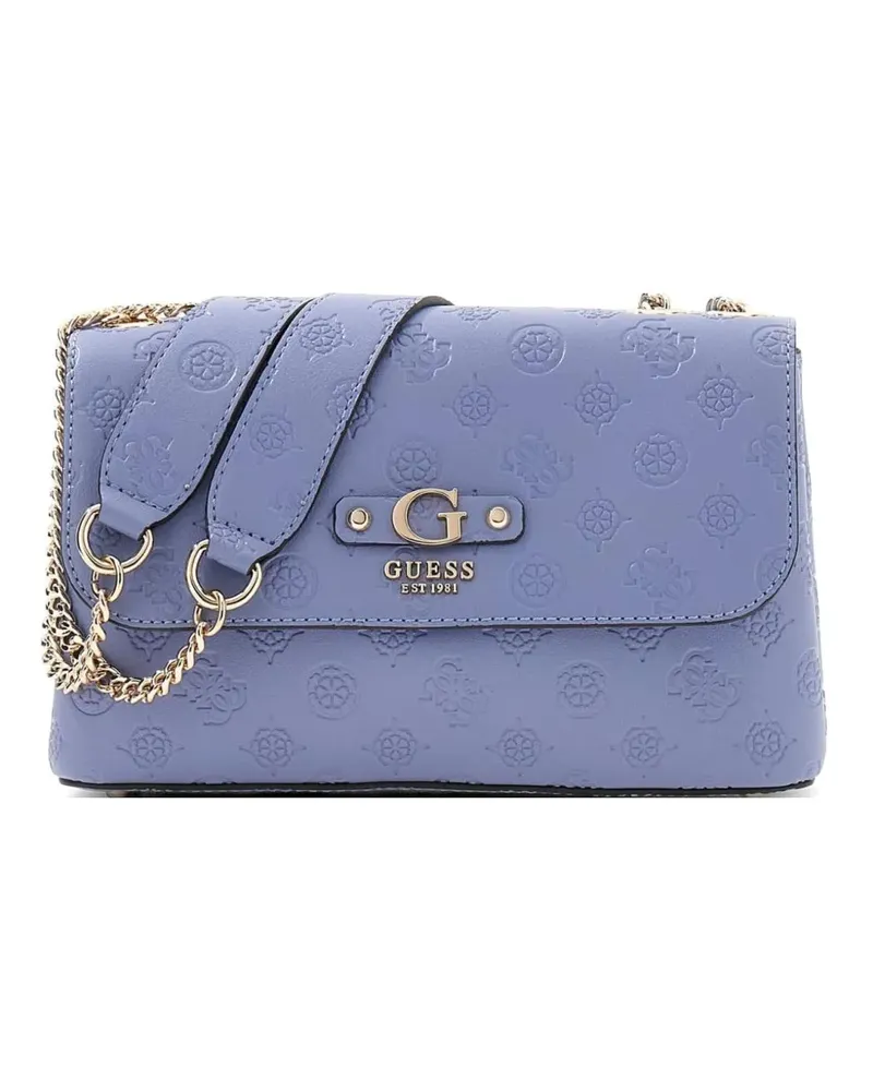 Guess Dita Schultertasche mit Prägung - Blau Blau
