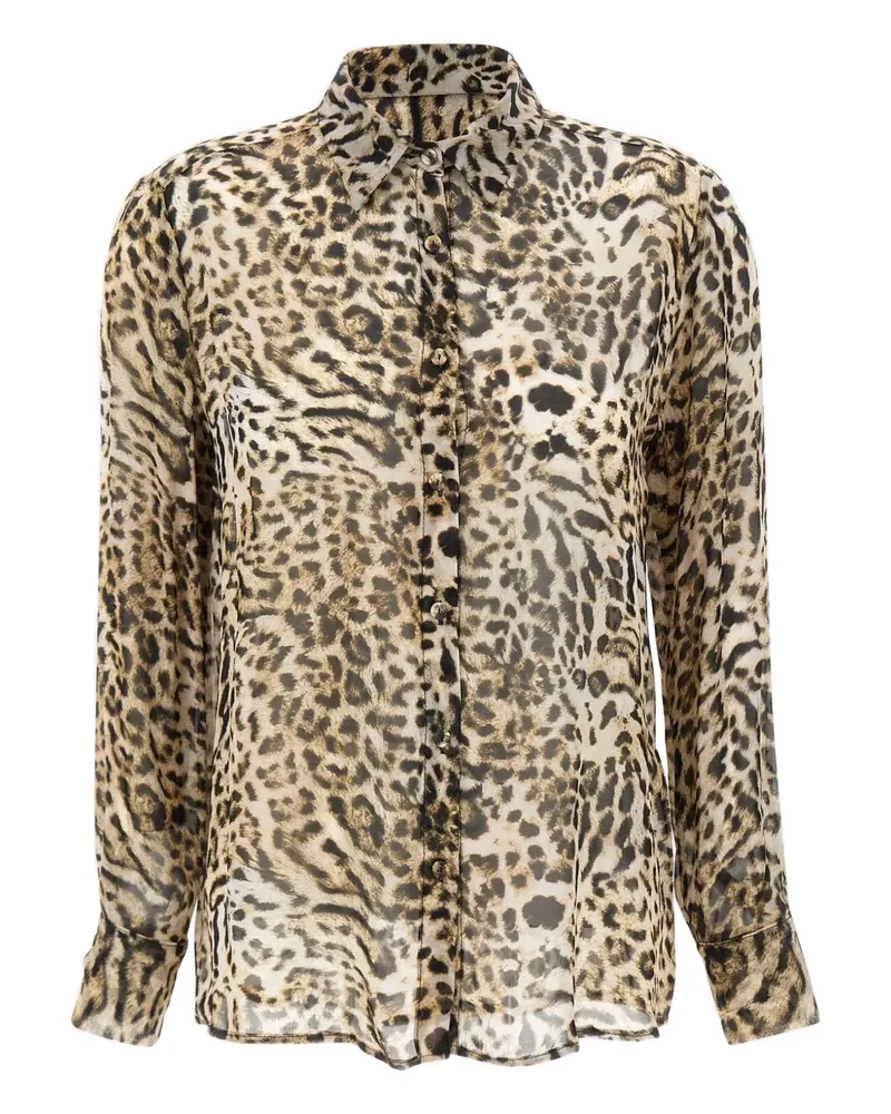 Kaos Hemd mit Animal-Print - Braun Braun