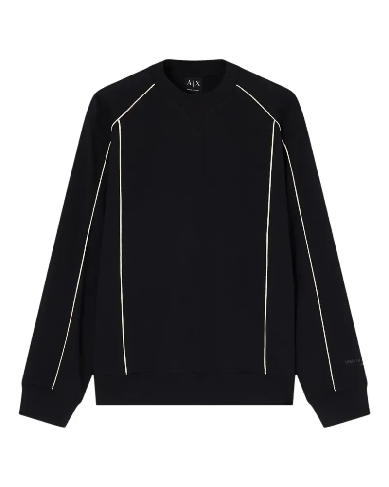Armani Exchange piped-trim crew-neck sweater - Schwarz Schwarz