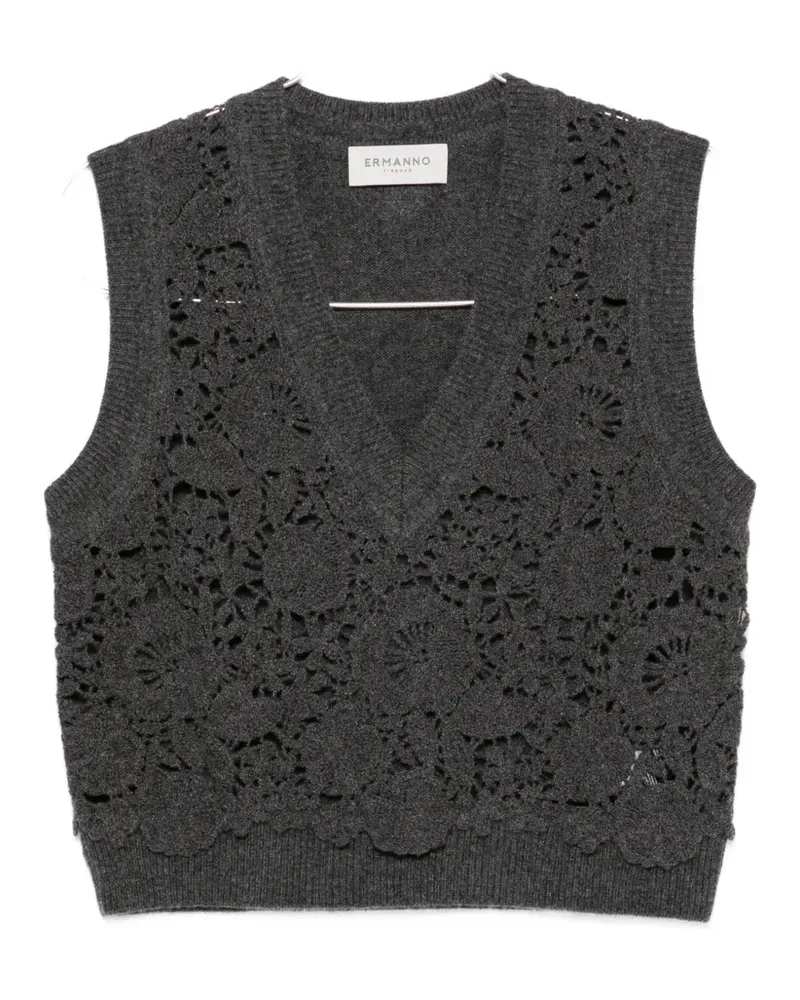 Ermanno Scervino floral-lace gilet - Grau Grau
