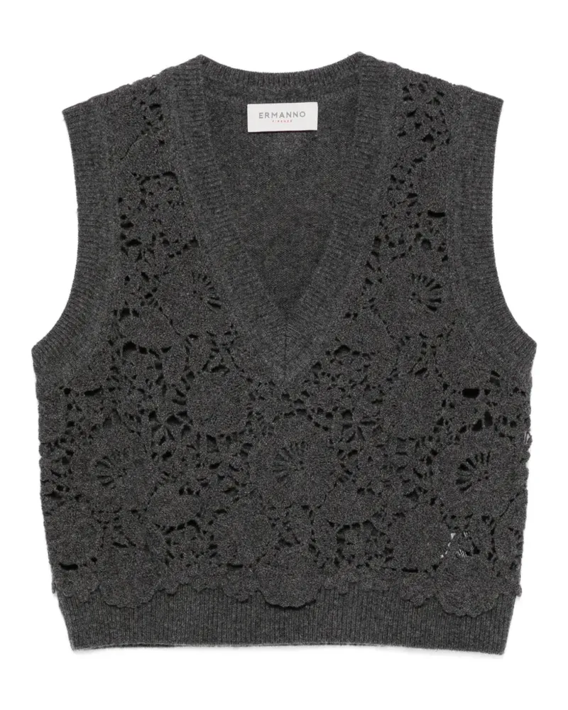 Ermanno Scervino Weste mit Blumenspitze - Grau Grau