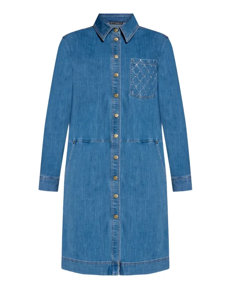 Betty Barclay embellished-pocket long-sleeve dress - Blau Blau