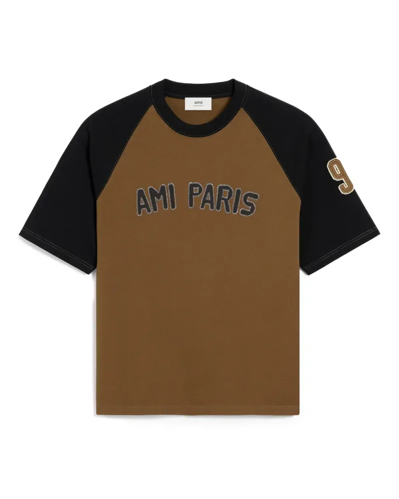 AMI Paris Zweifarbiges T-Shirt - Braun Braun