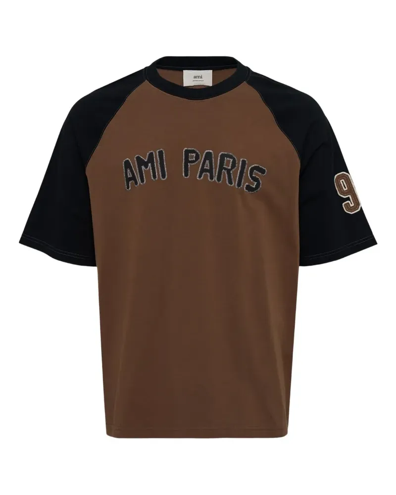 AMI Paris Zweifarbiges T-Shirt - Braun Braun