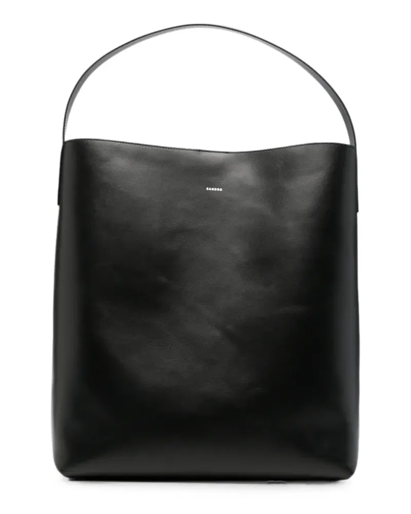 Sandro Kuriertasche aus Leder - Schwarz Schwarz