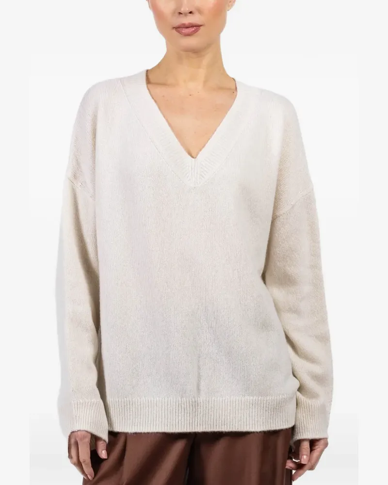 Iris von Arnim Swan V-neck sweater - Nude Nude