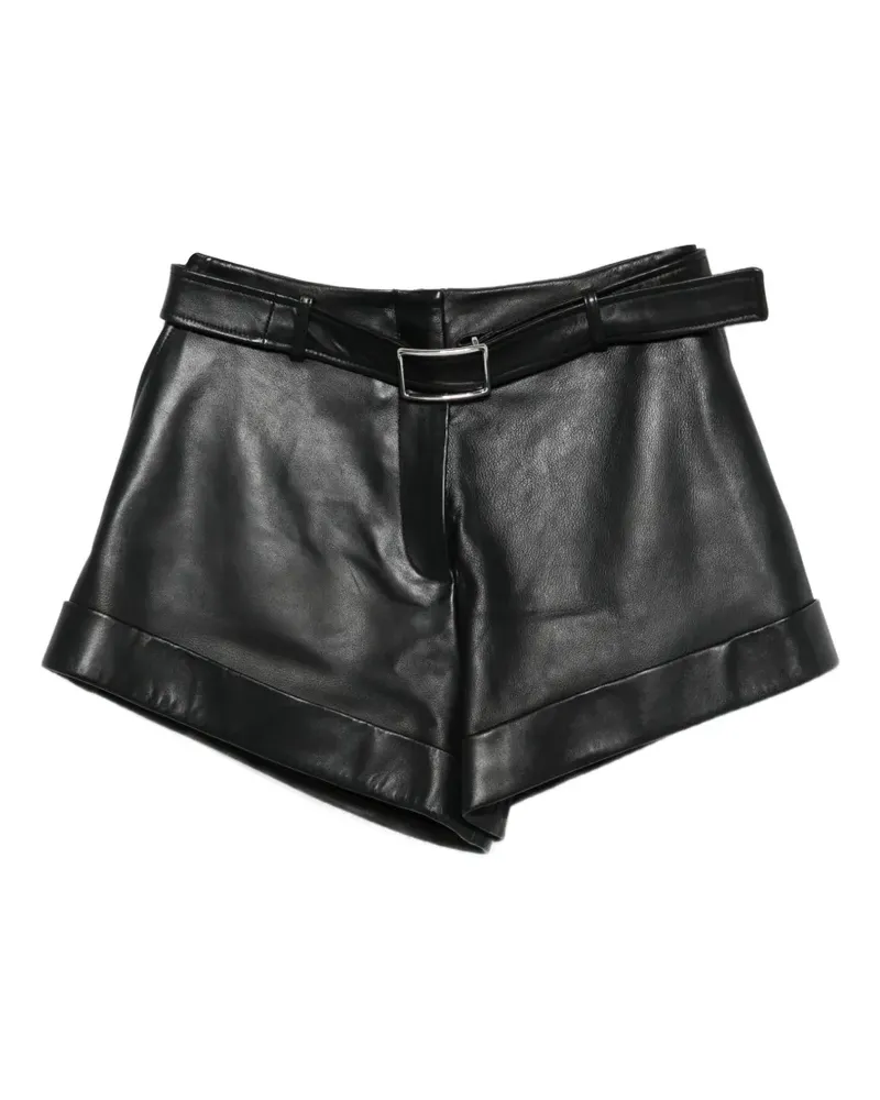 SPORTMAX leather shorts - Schwarz Schwarz