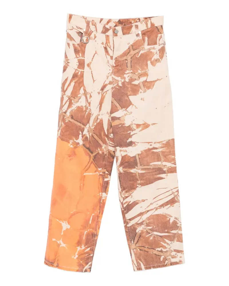 Études Studio x Maia Ruth Lee abstract-print loose-fit jeans - Nude Nude
