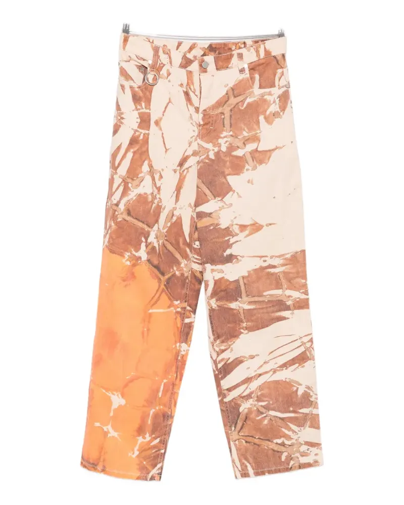 Études Studio x Maia Ruth Lee abstract-print loose-fit jeans - Nude Nude