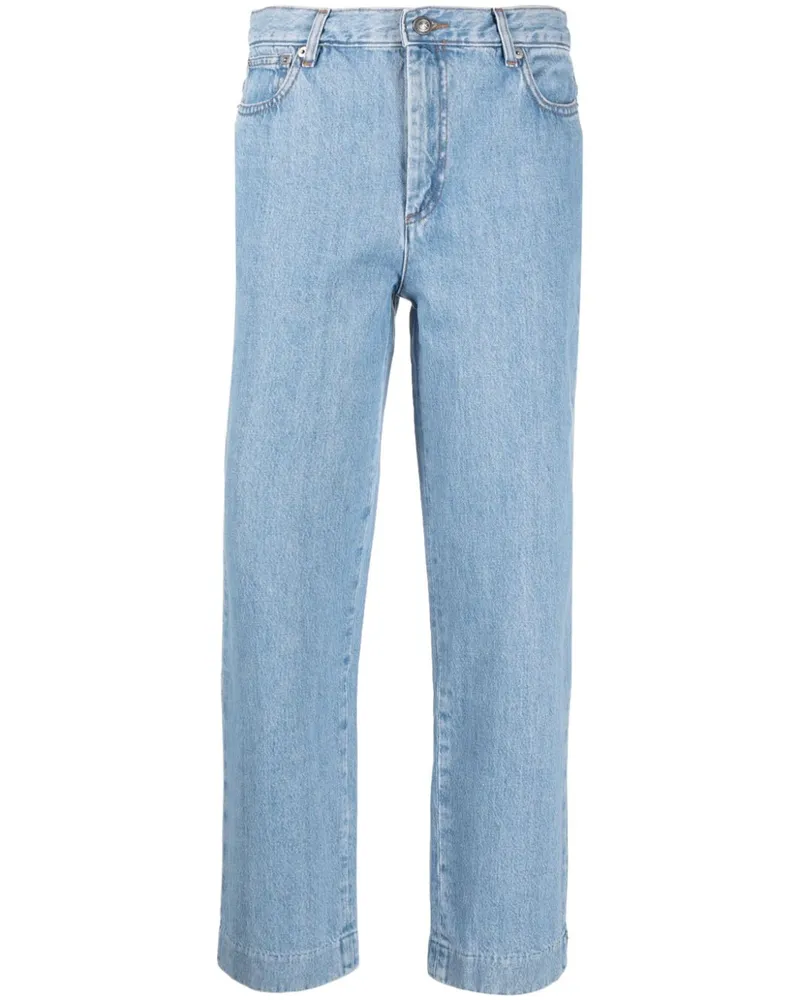 A.P.C. Weite Jeans mit hohem Bund Blau