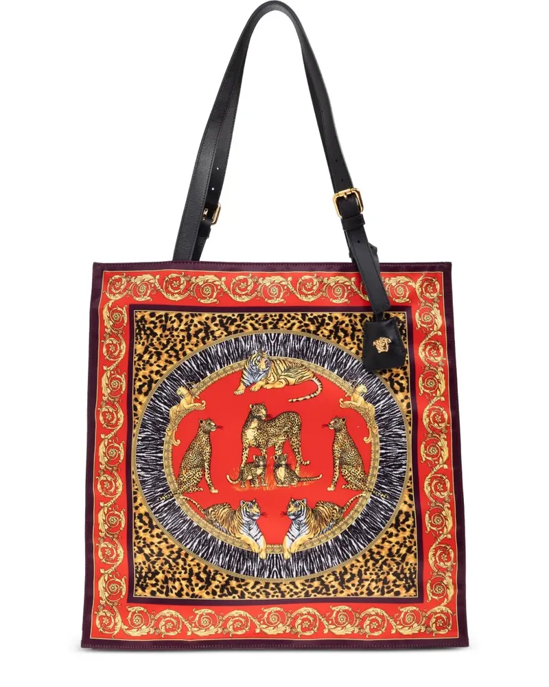 Versace Tote Bag mit Animal-Print - Rot Rot