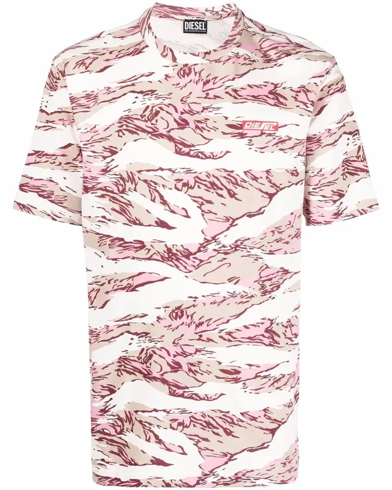 Diesel T-Shirt mit grafischem Print - Weiß Weiß