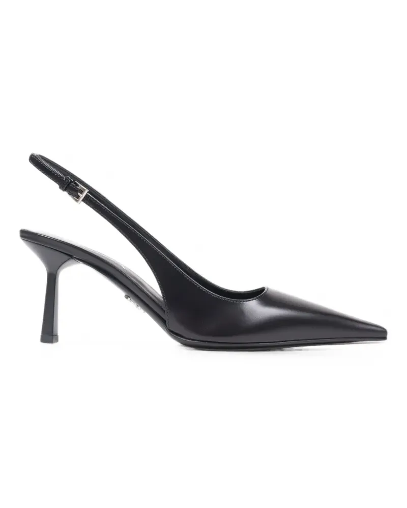 Prada brushed leather slingback pumps - Schwarz Schwarz