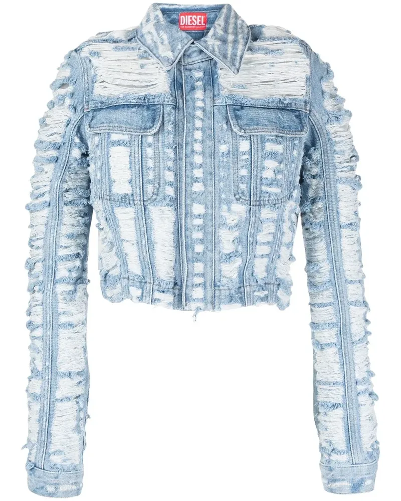 Diesel De-Slimmy-Fsc Cropped-Jeansjacke - Blau Blau