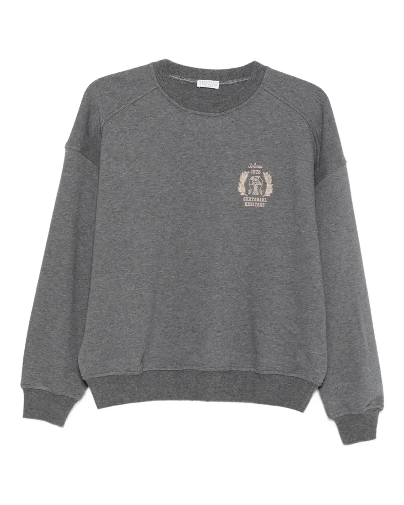 Brunello Cucinelli Pullover mit Logo-Stickerei - Grau Grau