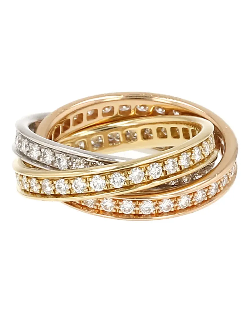 Cartier 2000's Trinity diamond gold ring Gold