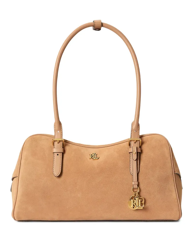 Ralph Lauren large Marcy buckle-detail suede shoulder bag - Nude Nude