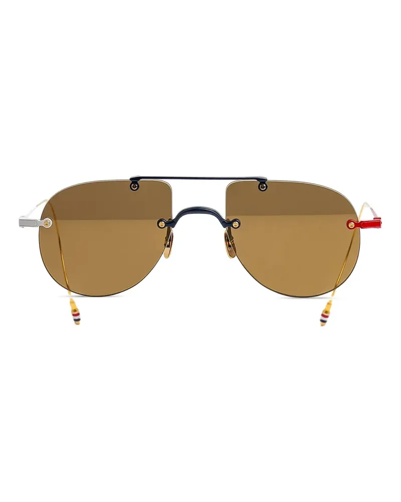 Thom Browne Getönte Pilotenbrille - Gold Gold