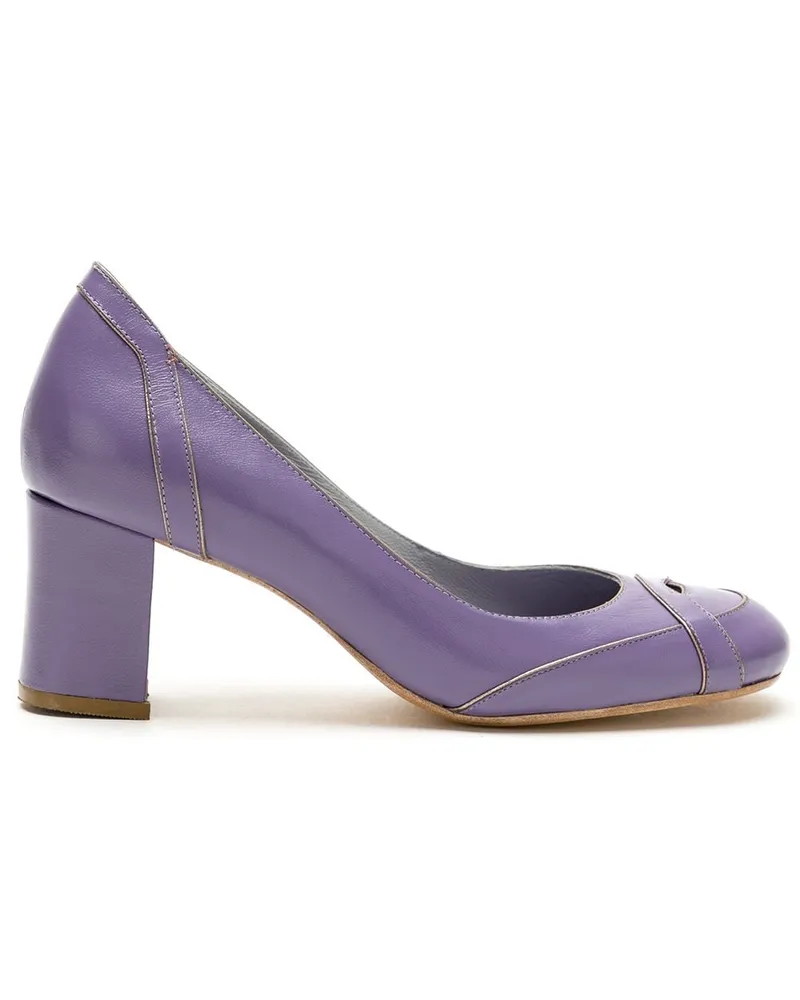 Sarah Chofakian Pumps aus Leder - Violett Violett