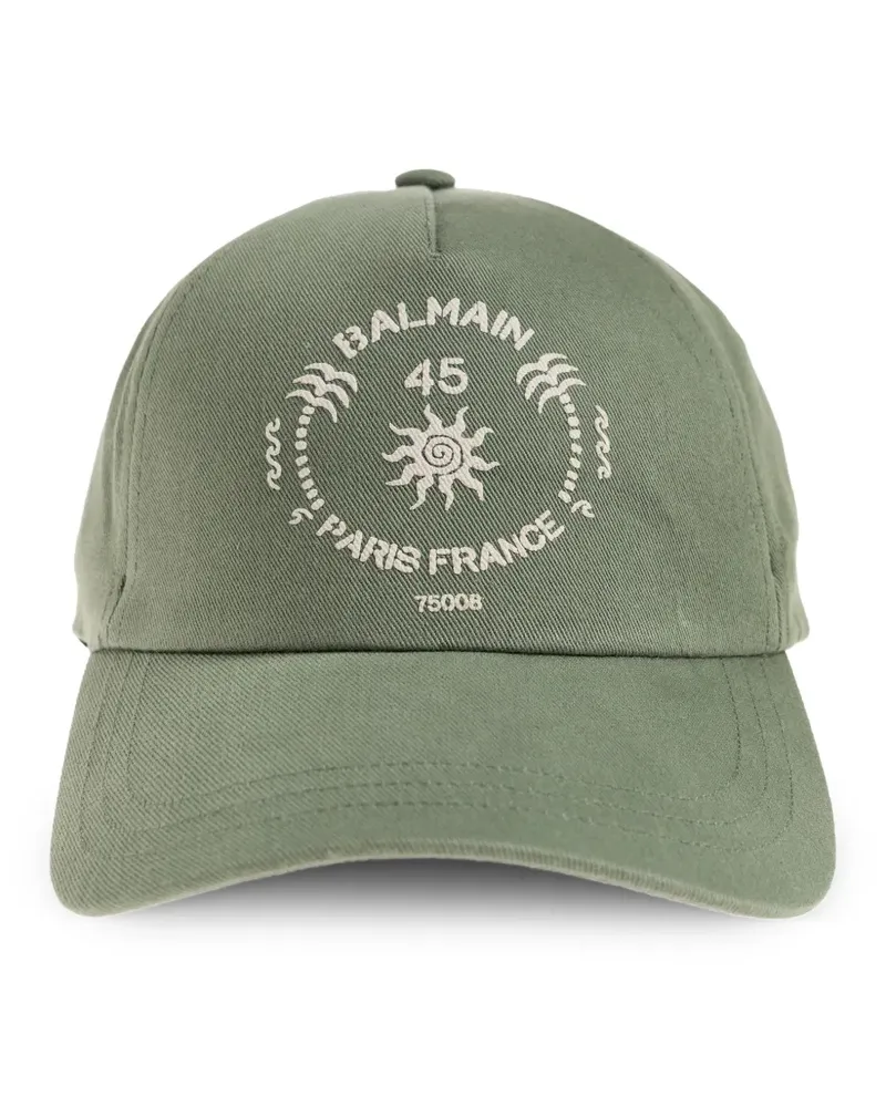 Balmain logo print cap hat - Grün Grün
