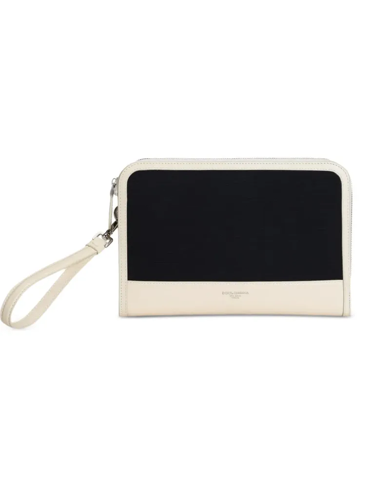 Dolce & Gabbana Atene Clutch aus Baumwolle - Weiß Weiß