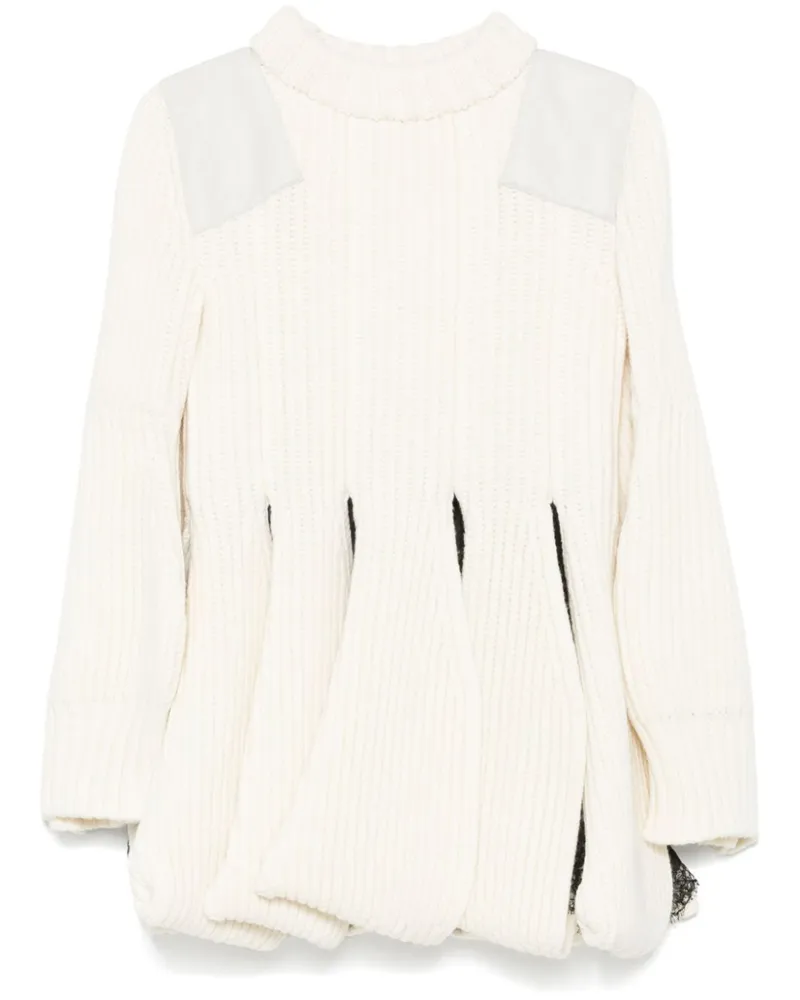 Sacai Minikleid mit Cut-Outs - Weiß Weiß