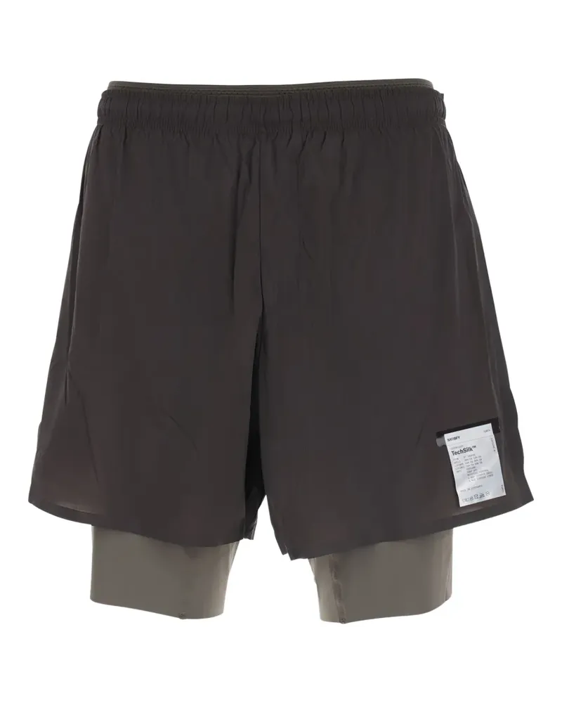 Satisfy TechSilk Shorts im Layering-Look - Schwarz Schwarz