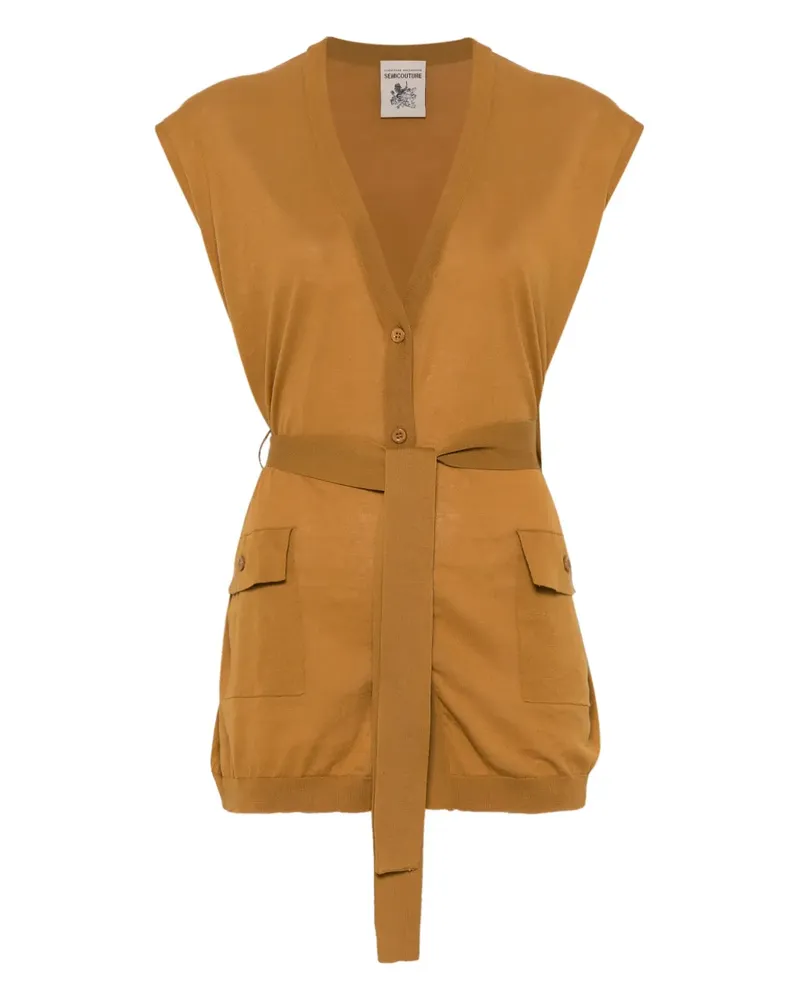 Semicouture Fein gestrickte Jacke - Braun Braun