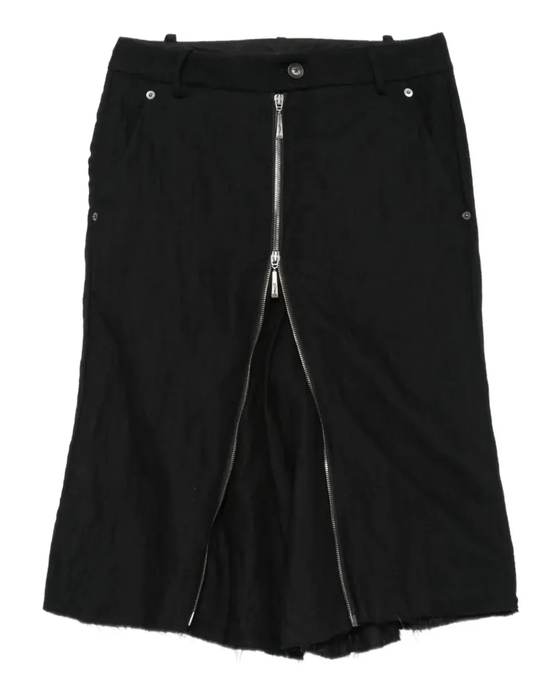 Masnada Ungesäumte Shorts mit Reißverschluss - Schwarz Schwarz
