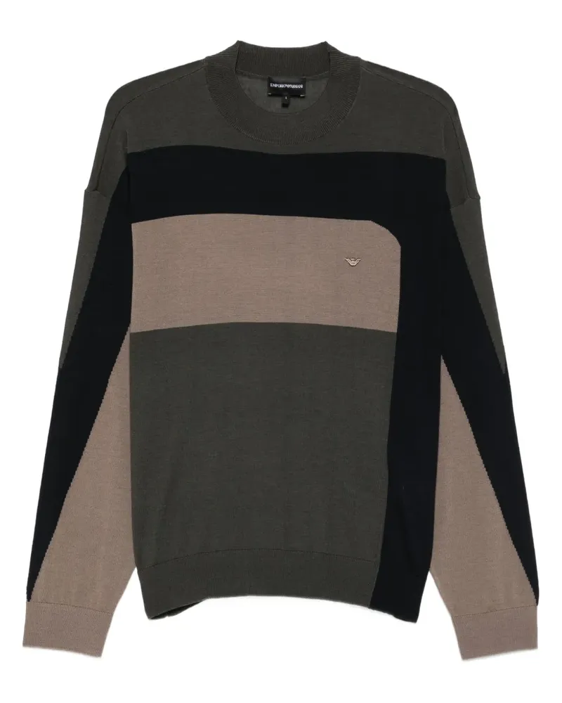 Emporio Armani Wollpullover mit Einsätzen - Grün Grün