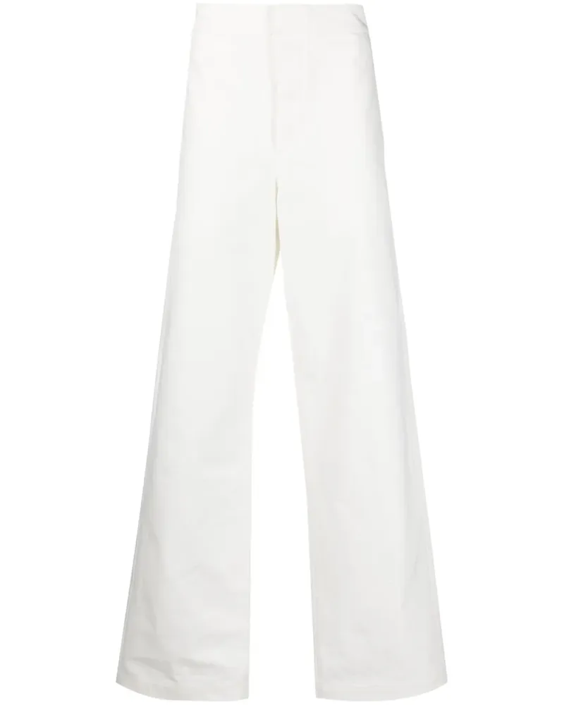 Jil Sander Gerade High-Waist-Hose - Weiß Weiß