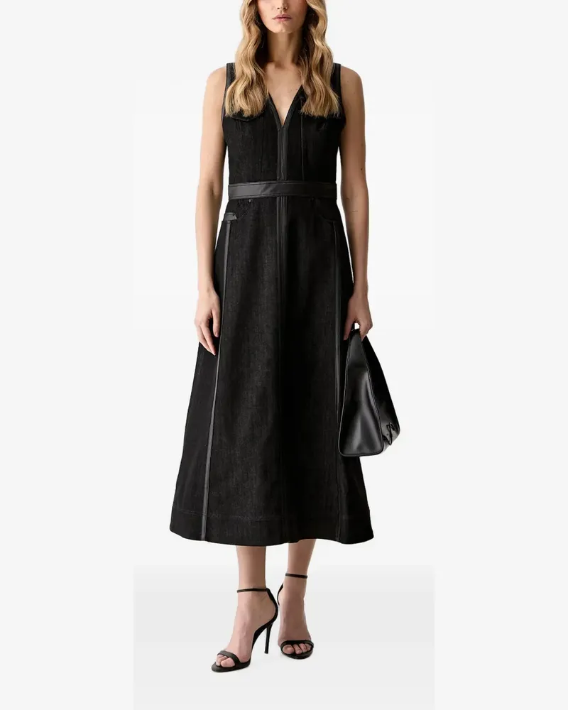 Karl Lagerfeld panelled midi dress - Schwarz Schwarz