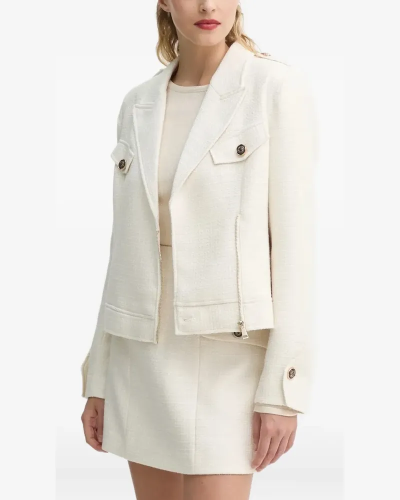 BRUUNS BAZAAR Tweed-Jacke mit Reißverschluss - Weiß Weiß