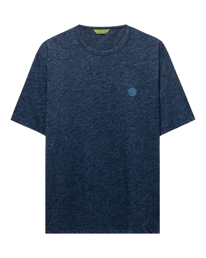 Shanghai Tang Shou T-Shirt mit Logo-Stickerei - Blau Blau