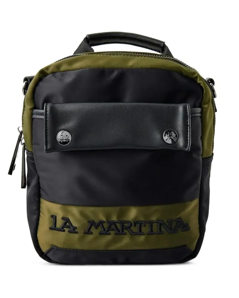 La Martina Umhängetasche mit Logo-Stickerei - Grün Grün