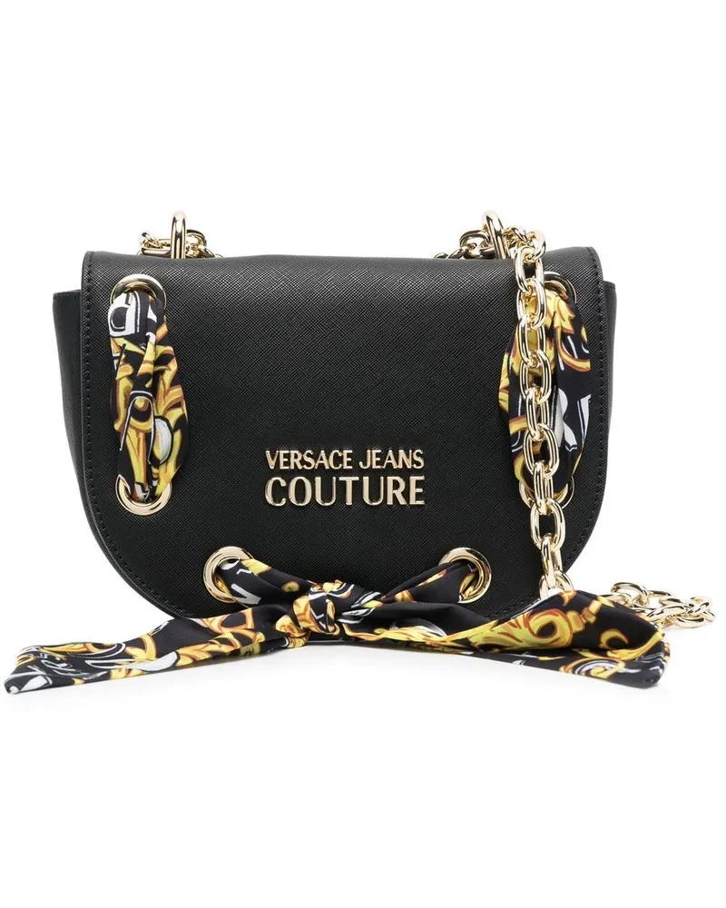 Versace Jeans Schultertasche mit barockem Detail - Schwarz Schwarz