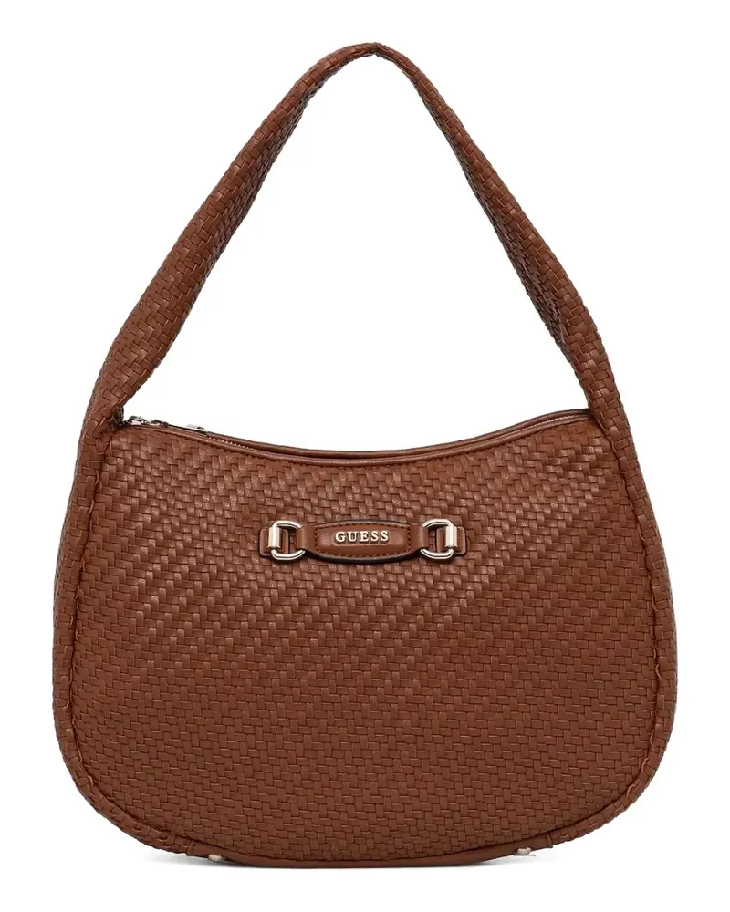 Guess Gewebte Schultertasche - Braun Braun