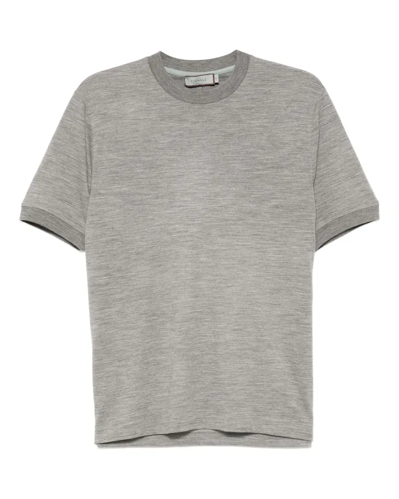 Canali T-Shirt aus Wolle - Grau Grau